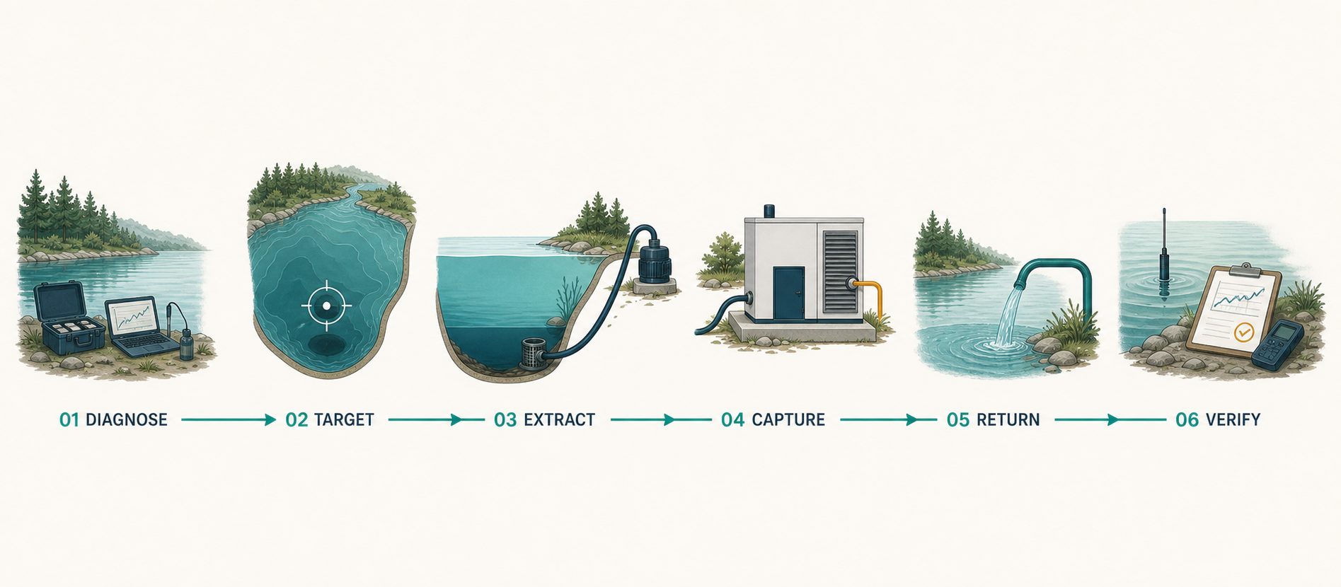 The six-stage Cascade Method progresses from diagnose to target, extract, capture, return, and verify.